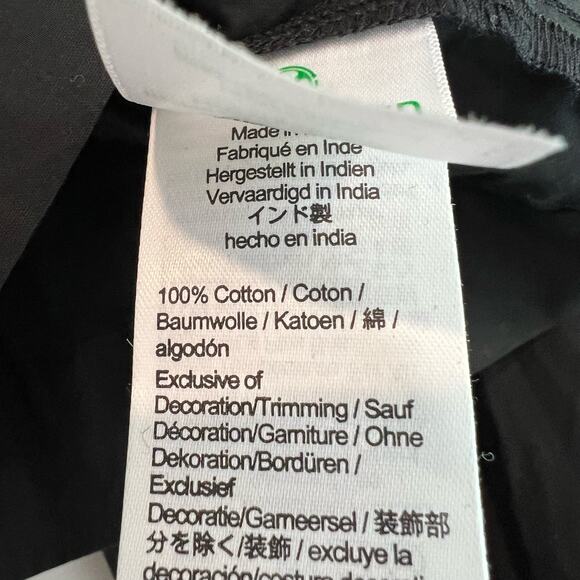 J Crew Women's Cropped Square Neck‎ Longsleeve Cotton Blouse Black Size 8 - Picture 5 of 9